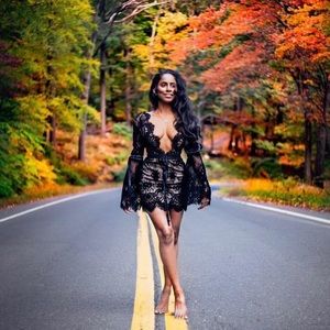 Lovers & friends lace dress size small black